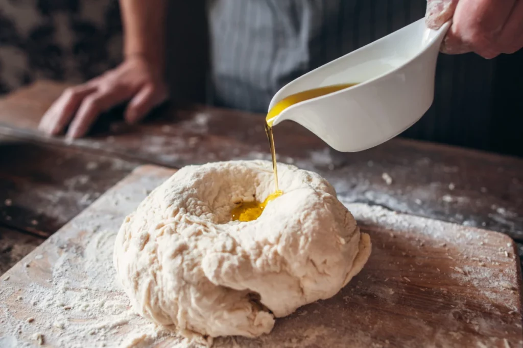 preparing dough